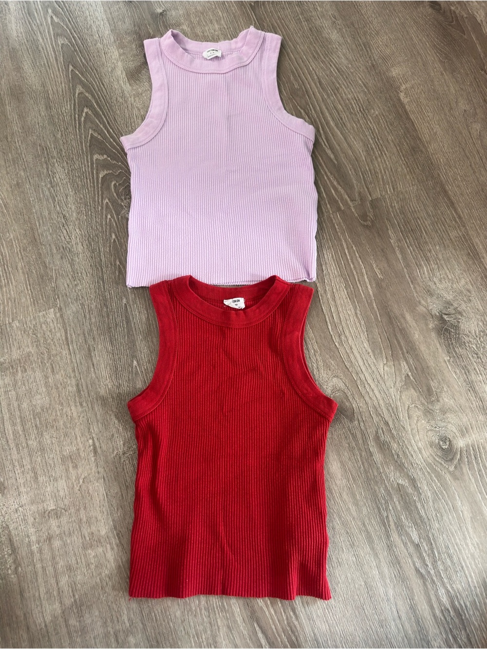 Small and XS Cotton On Ribbed Tank Top - Red and Light Purple
